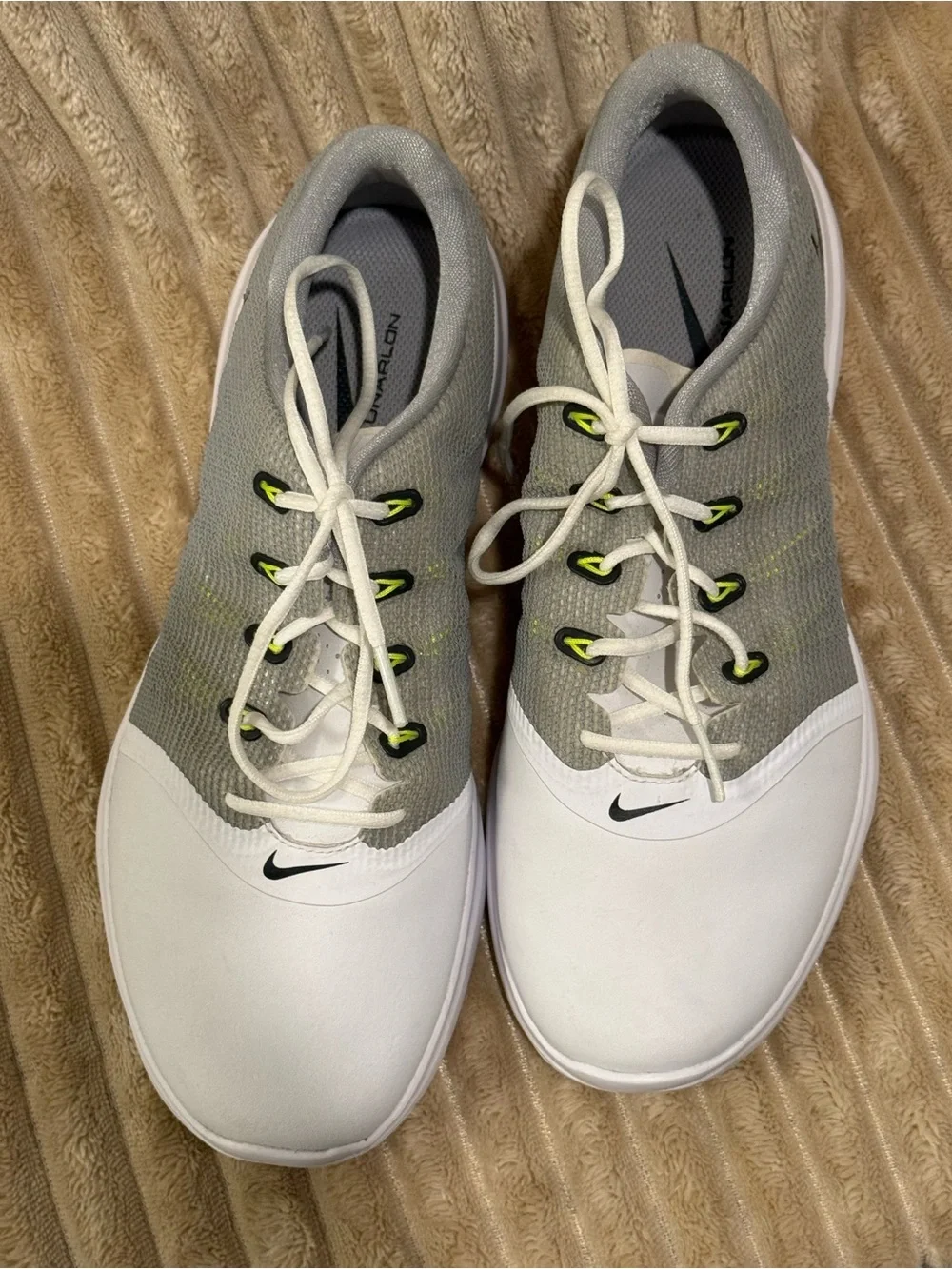 Nike Women’s White, Gray & Neon Green Athletic Golf Shoes